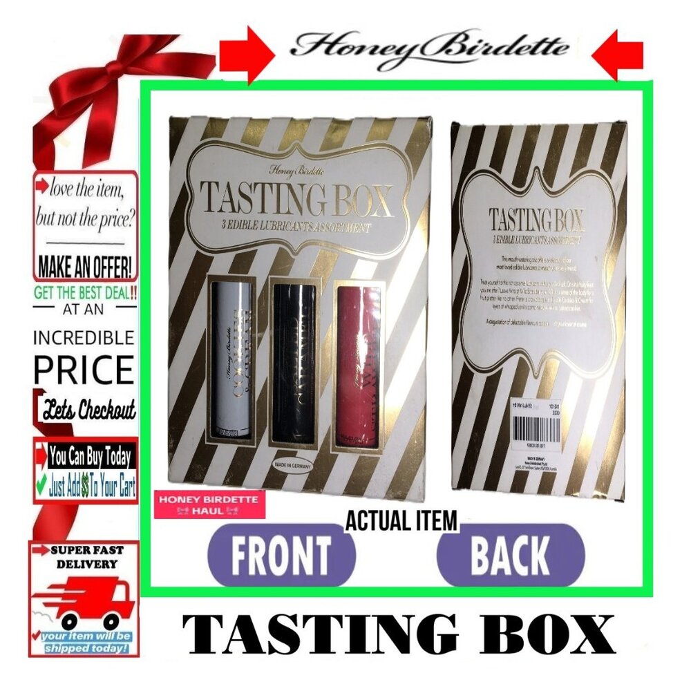 🛑 HONEY BIRDETTE Arousing ➕ TASTING BOX Mini Edible Lube 🆒 MASSAGE SET Playful